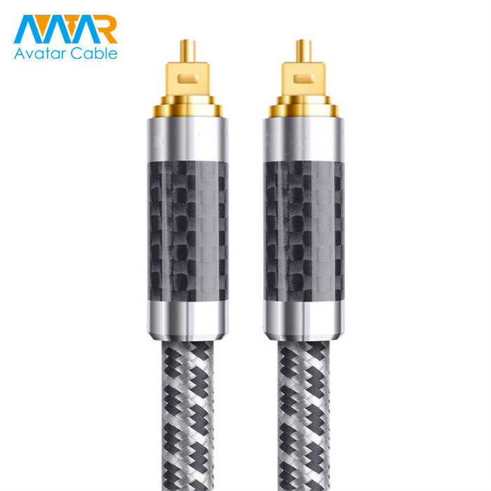 Avatarcable Advanced Optical Toslink Connector Jack Cables Carbon Fiber Gold Plated Black Digital Audio Cable