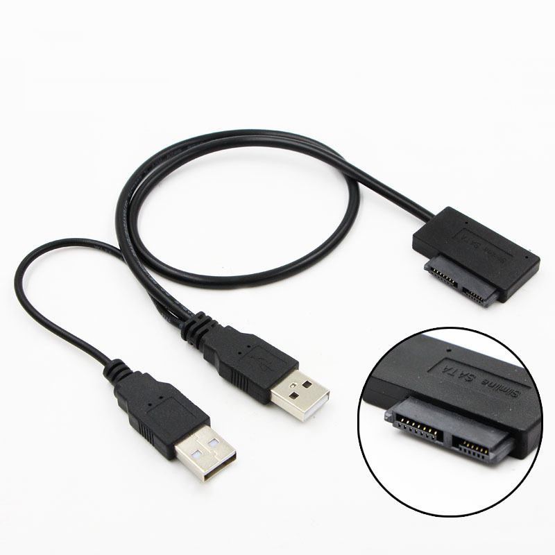 USB 2.0 to SATA Dual USB 2.0 Adapter Cable for 2.5 inch Hard Disk Drive HDD Converter