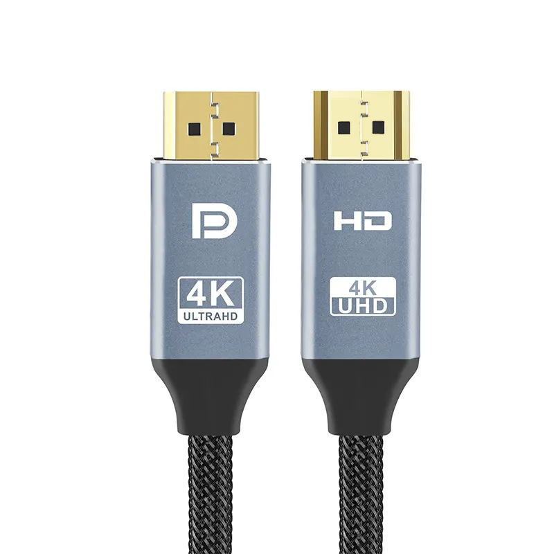 DisplayPort to HDMI Cable 4k 30hz DP to HDMI Nylon Braided Male DP 1.4 Display Port to HDMI 2.1 Cable for PC Laptop TV Monitor