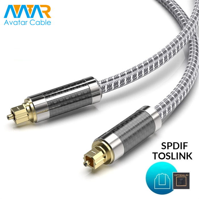 Avatarcable Advanced Optical Toslink Connector Jack Cables Carbon Fiber Gold Plated Black Digital Audio Cable