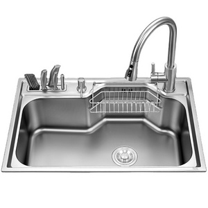 kitchen sink above counter or udermount sinks vegetable washing basin stainless steel single bowl 1.2mm thickness sinks kitchen