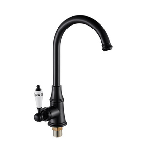 Anfanda Modern High Arc Brass body Single Handle Black Kitchen Utility RV Bar Sink Faucets with Deck Plate