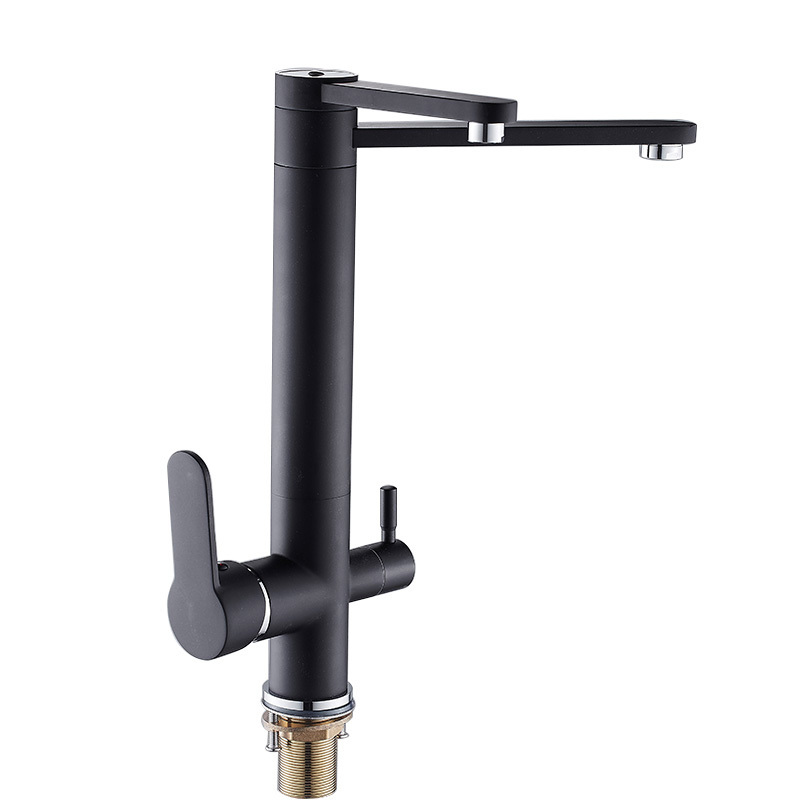 Anfanda Kitchen Sink Tap Black Purify Crane Brass Body For Kitchen Deck Mounted Water Filter Mixer Purify Kitchen Faucet