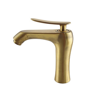 luxury single lever high-end brushed gold centerset bathroom faucet Brass contemporary faucets and waterfall basin taps