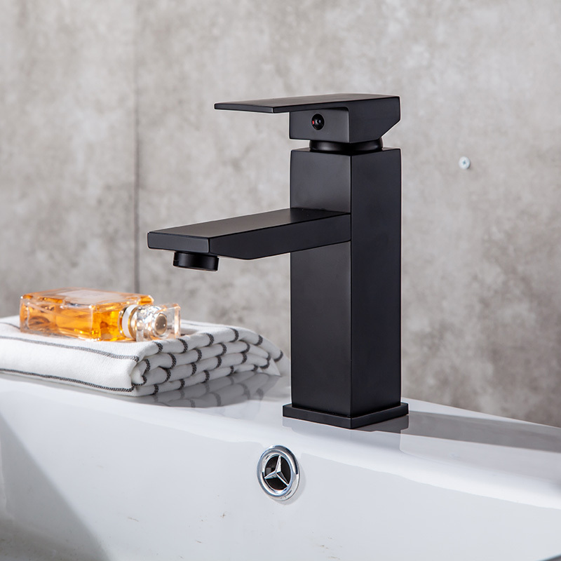 Modern RV Black Bathroom Sink Faucet Brass Matte Black Vanity Faucet Single Hole Single Handle Bathroom Faucet