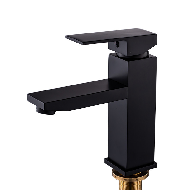 Modern RV Black Bathroom Sink Faucet Brass Matte Black Vanity Faucet Single Hole Single Handle Bathroom Faucet