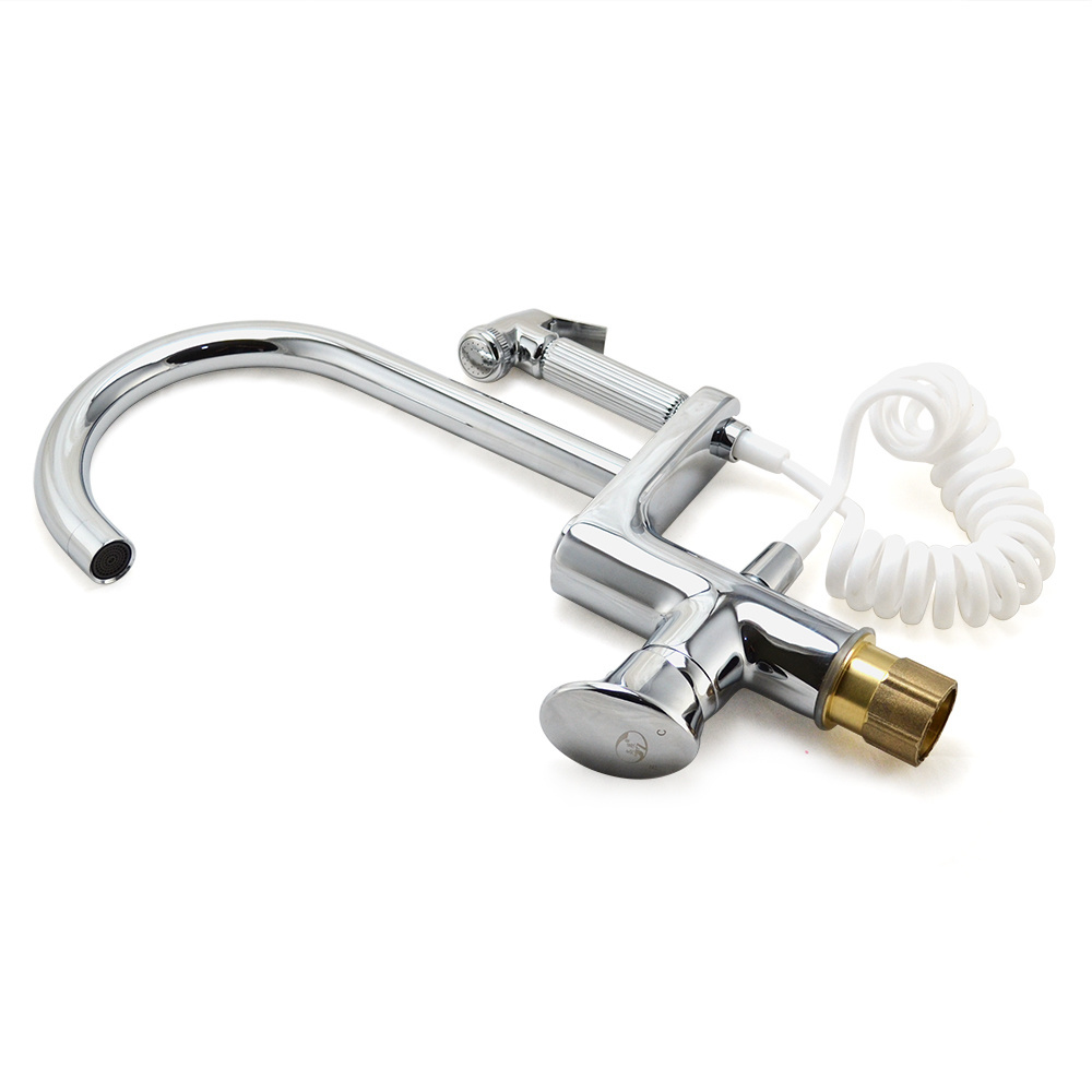 OEM high quality brass custom modern kitchen faucet hose pull gun multifunction pull down sink faucet