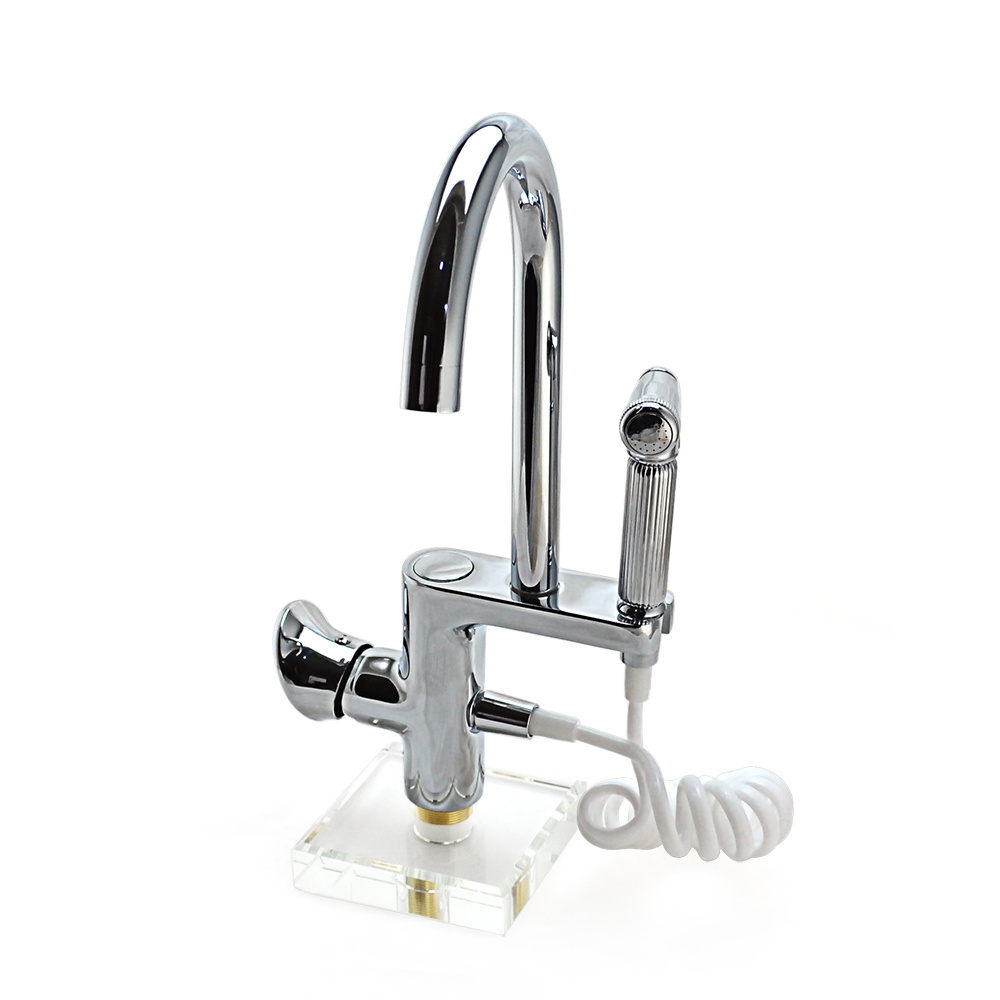 OEM high quality brass custom modern kitchen faucet hose pull gun multifunction pull down sink faucet