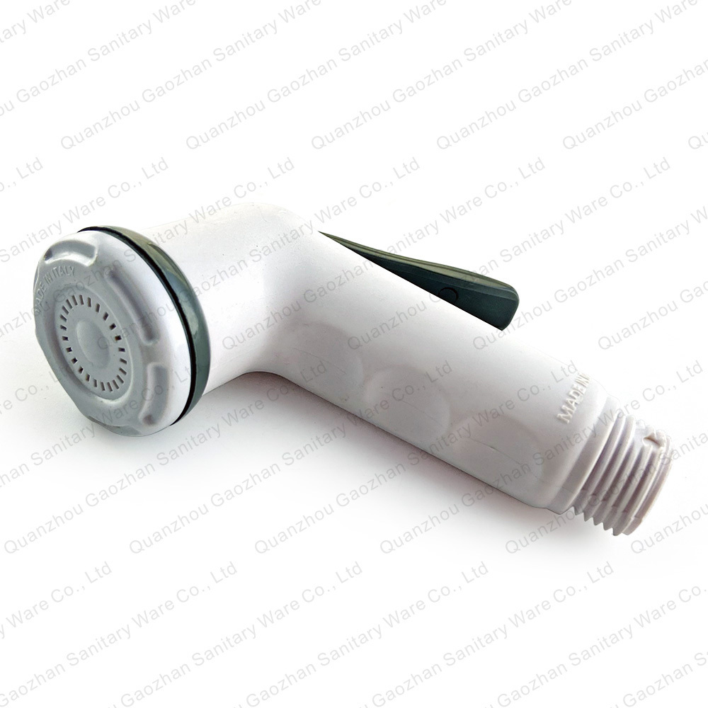 Middle East market White PP ABS Handheld Plastic Bidet Sprayer Shattaf with PVC Shower Hose and holder Shattaf Set