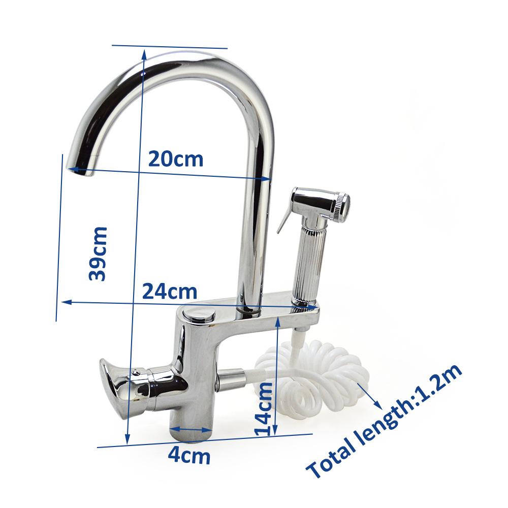 OEM high quality brass custom modern kitchen faucet hose pull gun multifunction pull down sink faucet