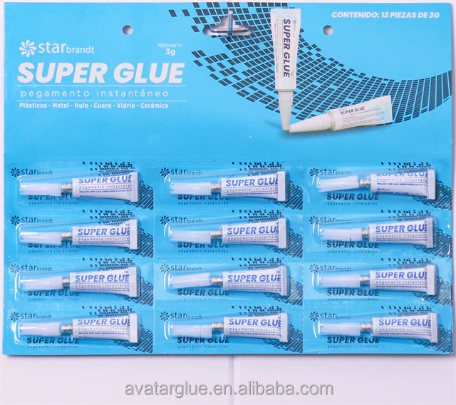 blister card packaging 12pcs/card aluminum tube super glue use for glass rubber plastics metal woods