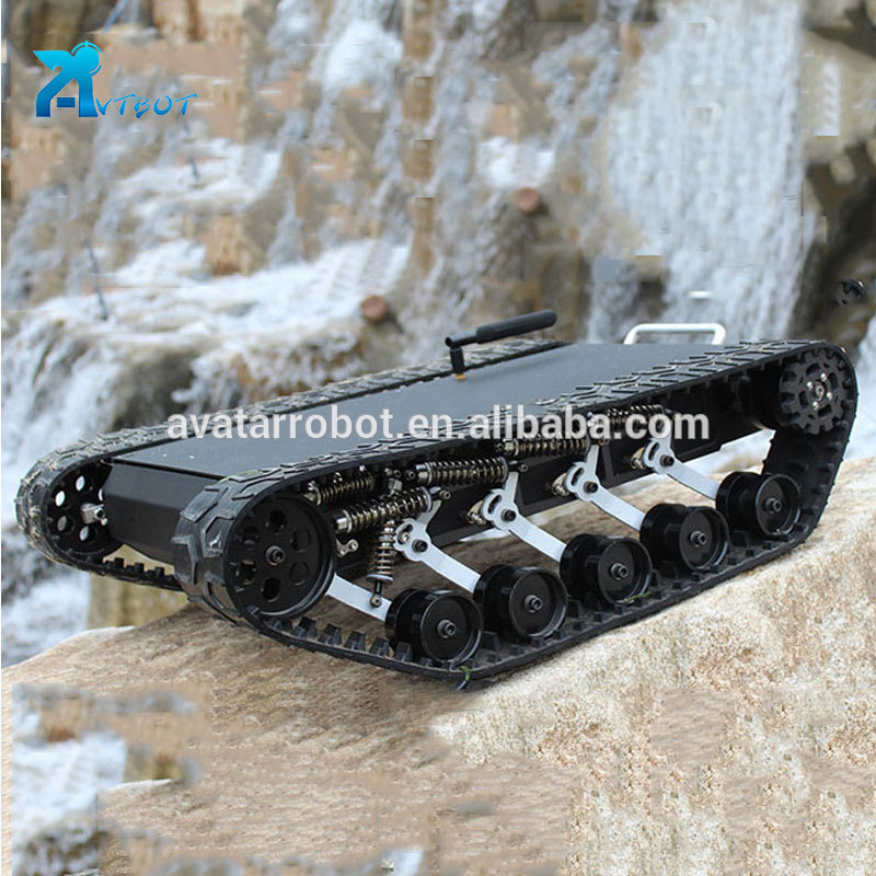 offroad agv ugv Heavy duty stairs climbing robot chassis small track tank armored vehicle