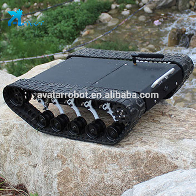 offroad agv ugv Heavy duty stairs climbing robot chassis small track tank armored vehicle