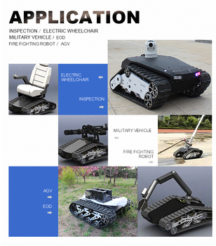 Large delivery robot chassis kit payload tracked robot tank chassis