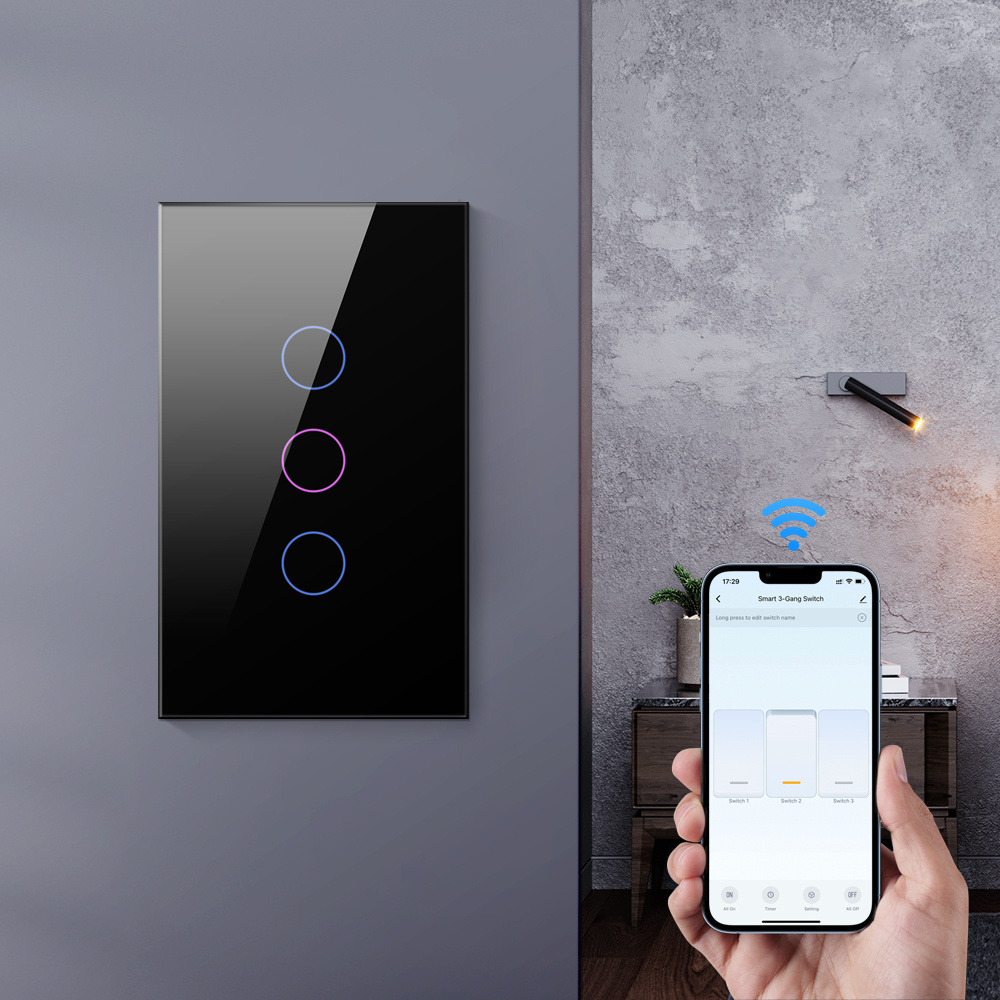 Avatto Smart Zigbee Wall Light Switch LED Light Touch Switch Glass Electrical Wireless 1/2/3/4 Way Zigbee Smart Switch