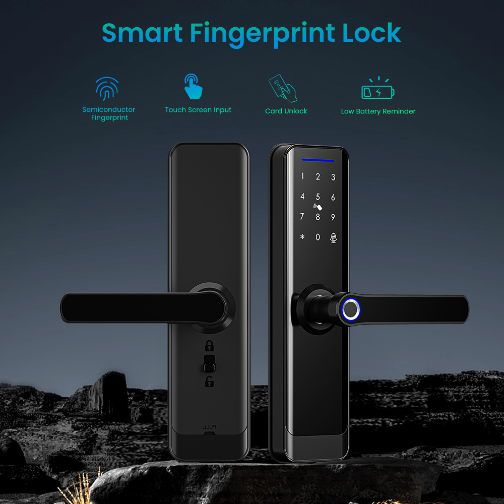 Avatto Tuya Wifi Smart Digital Door Lock IC Card Smartphone App password manual key Fingerprint Smart Lock