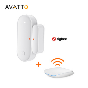 Avatto Tuya Zigbee Intelligent Window Detector Thickness Door Security Smart Life Contact Sensors Alexa Google Smart Door Sensor