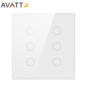 Avatto 4x4 Brazil Tuya Smart Wifi Touch Light Wall Switch 4 / 6 Gang Wi-Fi Smart Light Switch Work With Alexa