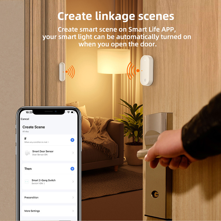 Avatto Tuya Zigbee Intelligent Window Detector Thickness Door Security Smart Life Contact Sensors Alexa Google Smart Door Sensor