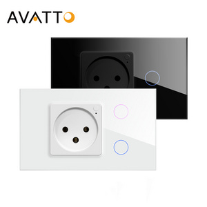 Avatto Wifi 2 Gang Smart Home Wall Plugs And Switch Socket Smart Tuya Israel Standard Sockets And Switch