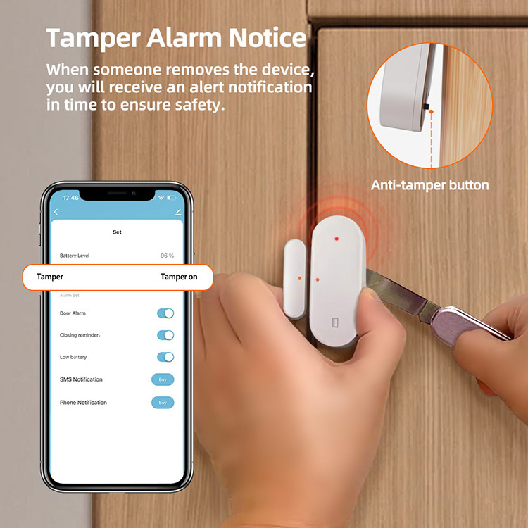 Avatto Tuya Zigbee Intelligent Window Detector Thickness Door Security Smart Life Contact Sensors Alexa Google Smart Door Sensor