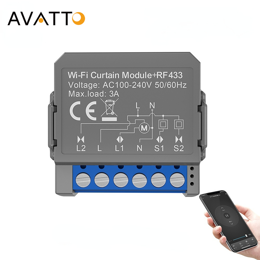 Avatto Tuya Wifi Smart DIY Curtain Switch Module Wifi Relay Switch with Tuya 1 Gang Curtain Smart Switch