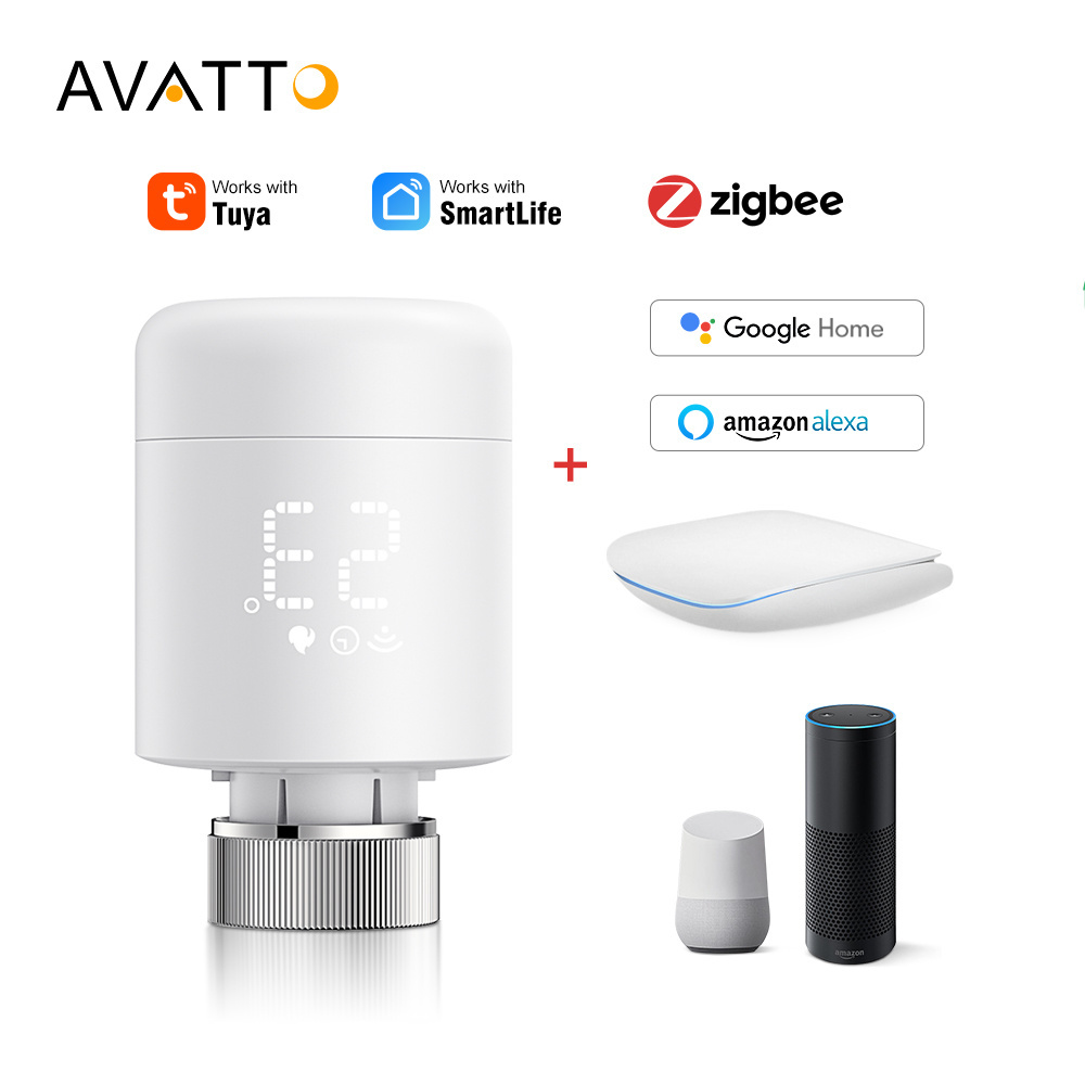 Avatto ZigBee3.0 Tuya Smart TRV Thermostat Floor Heating Temperature Controller Digital Smart Thermostatic Radiator Valve