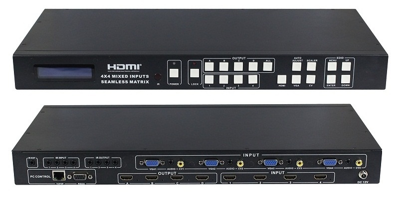 Video wall processor 2x2,Led video wall,HDMI 4x4 matrix with multiviewer function