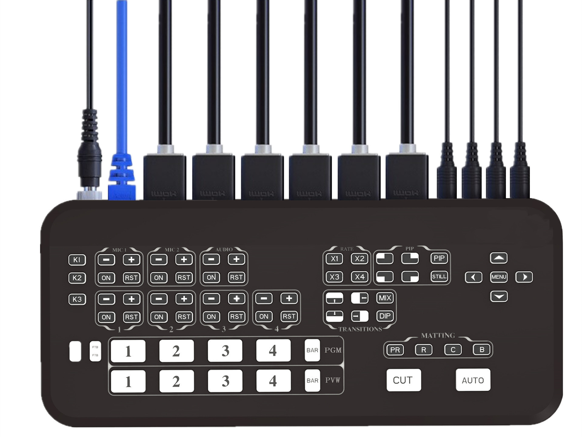 Full Hd 1080p hdmi video switcher mixer for live streaming multi camera video switcher hdmi