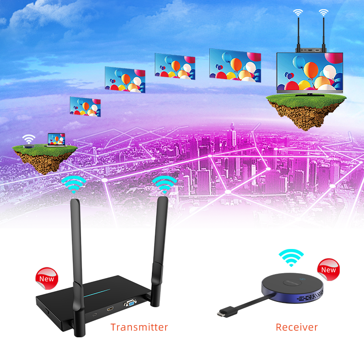 Wholesale good price U-Click wireless wifi extender with transmitter receiver KVM transmission up to 30 meters