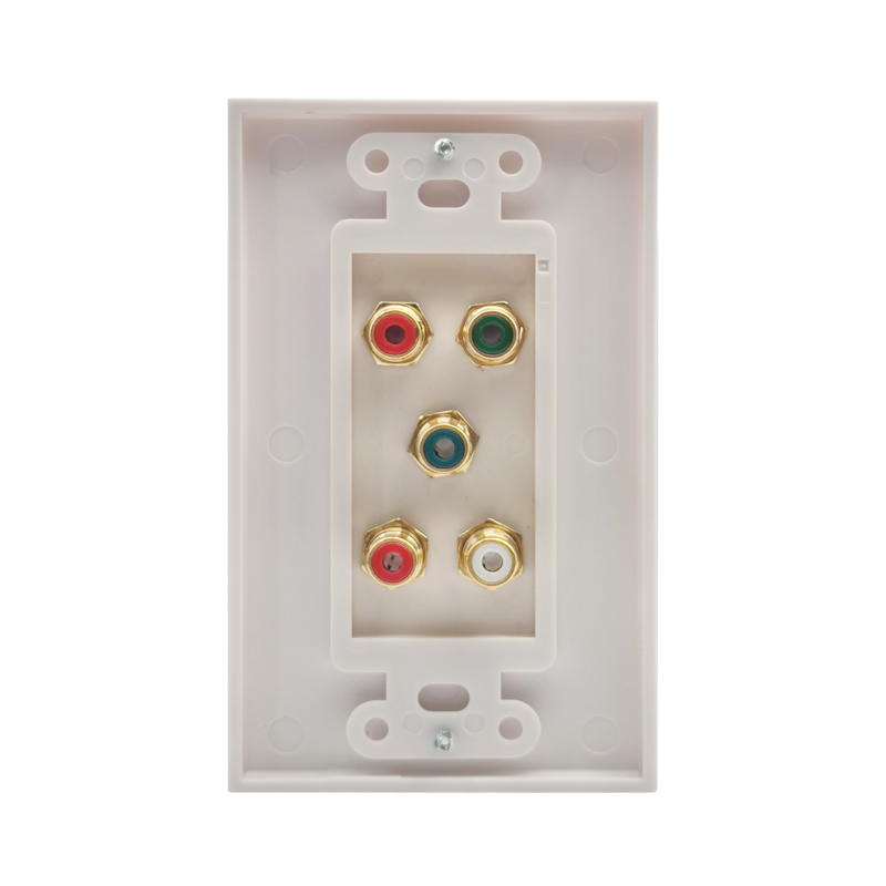 5 RCA Audio Video Wall Plate (RGB + Audio) Wall Plate