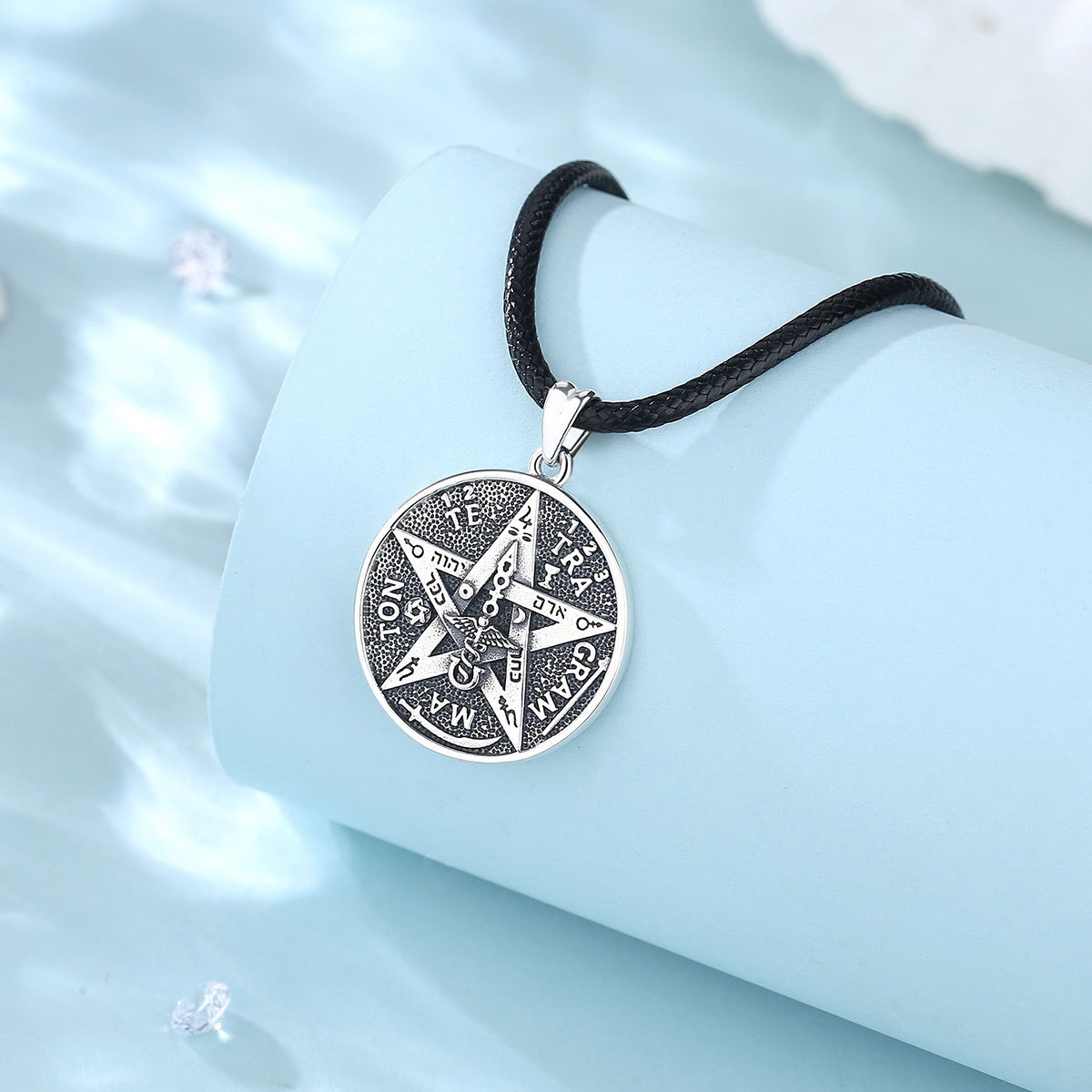 925 Sterling silver wholesale guardian star amulet energy pentagram tetragrammaton necklace