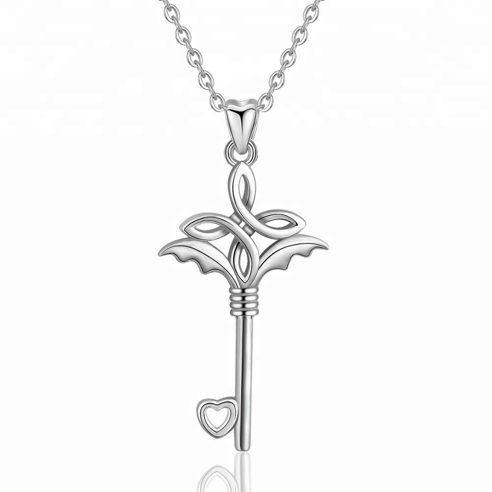 Wholesale Latest Celtic Cross Knot Key to Heart Charm 925 Sterling Silver Pendant for Female