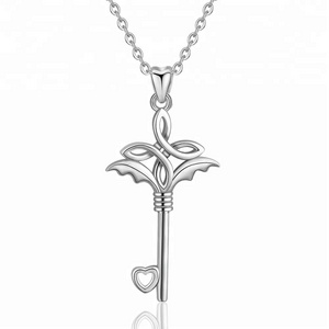 Wholesale Latest Celtic Cross Knot Key to Heart Charm 925 Sterling Silver Pendant for Female