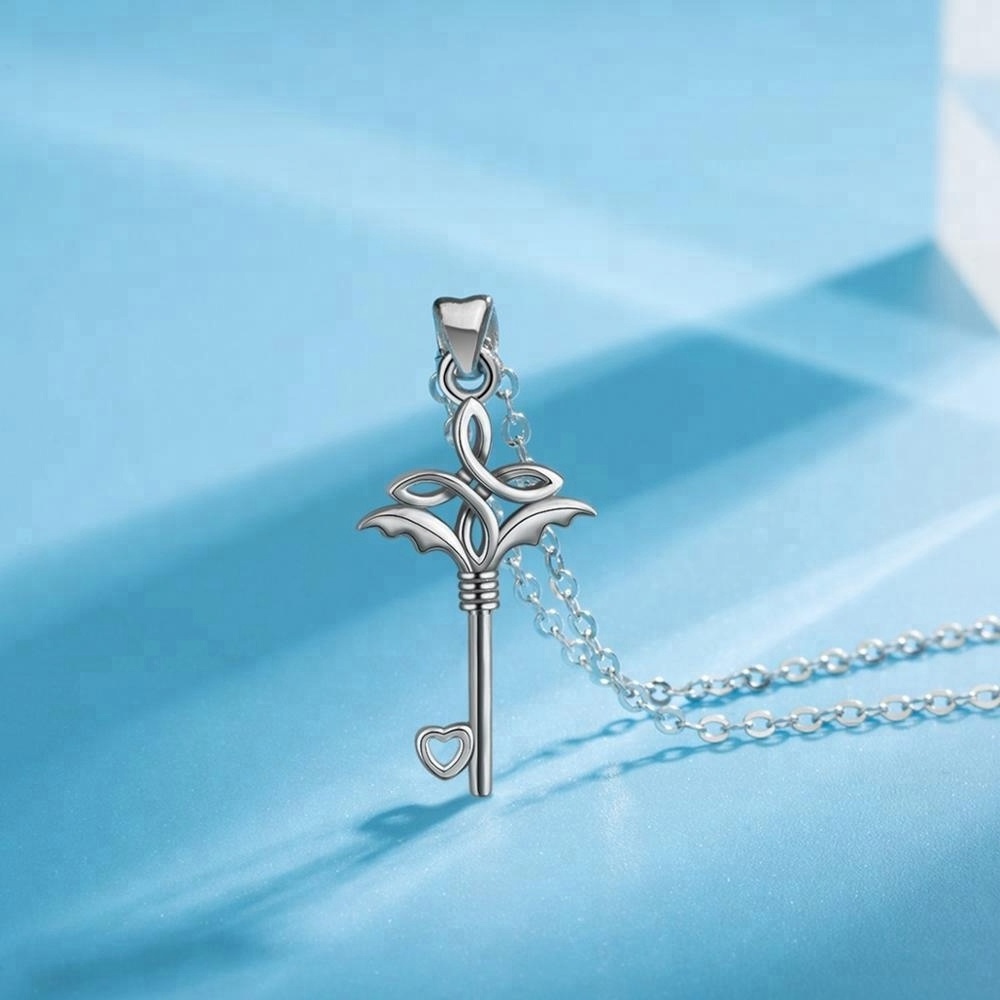 Wholesale Latest Celtic Cross Knot Key to Heart Charm 925 Sterling Silver Pendant for Female