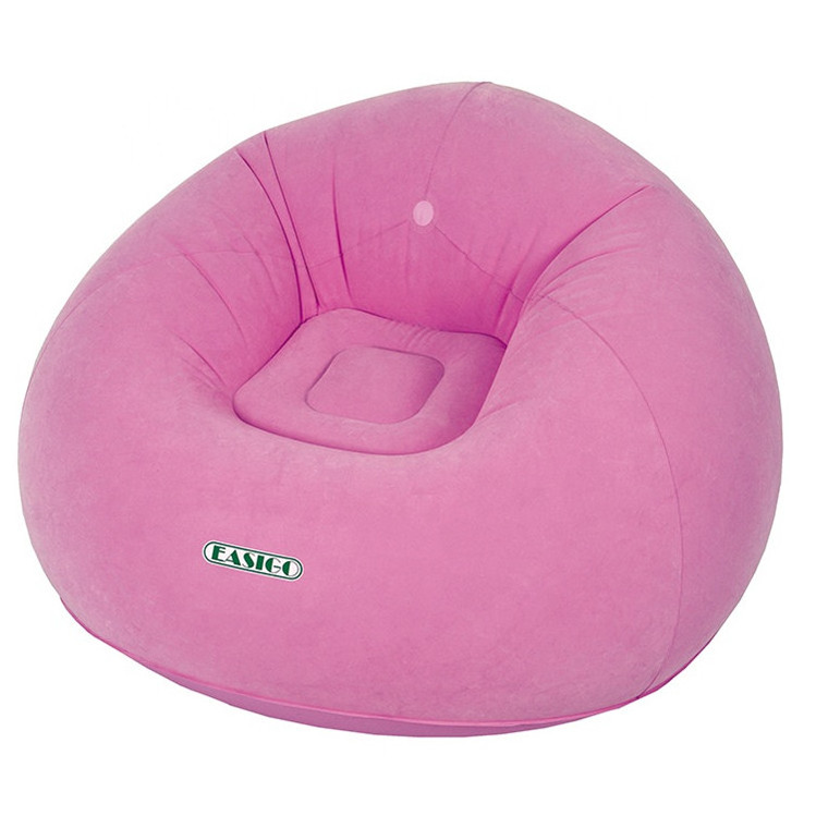 2024 luxury inflatable PVC material flocking sofa chair hot sale inflatable bean bag chairs/lazy inflatable round chair