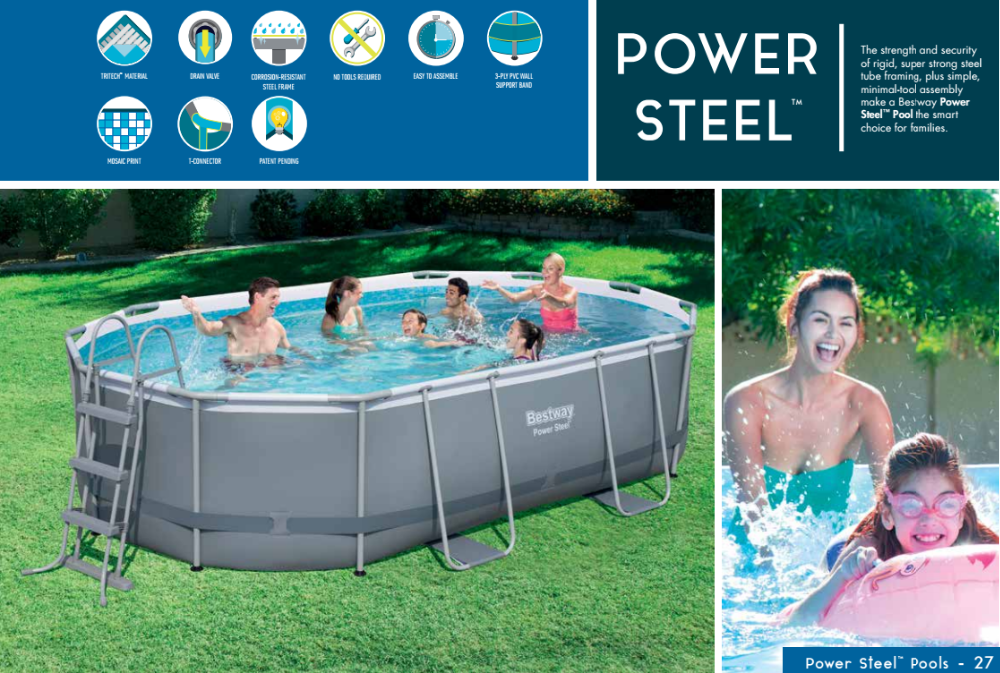 5614A  above ground plastic steel frame swimming pool outdoor family frame set power adult swimming pools For Garden