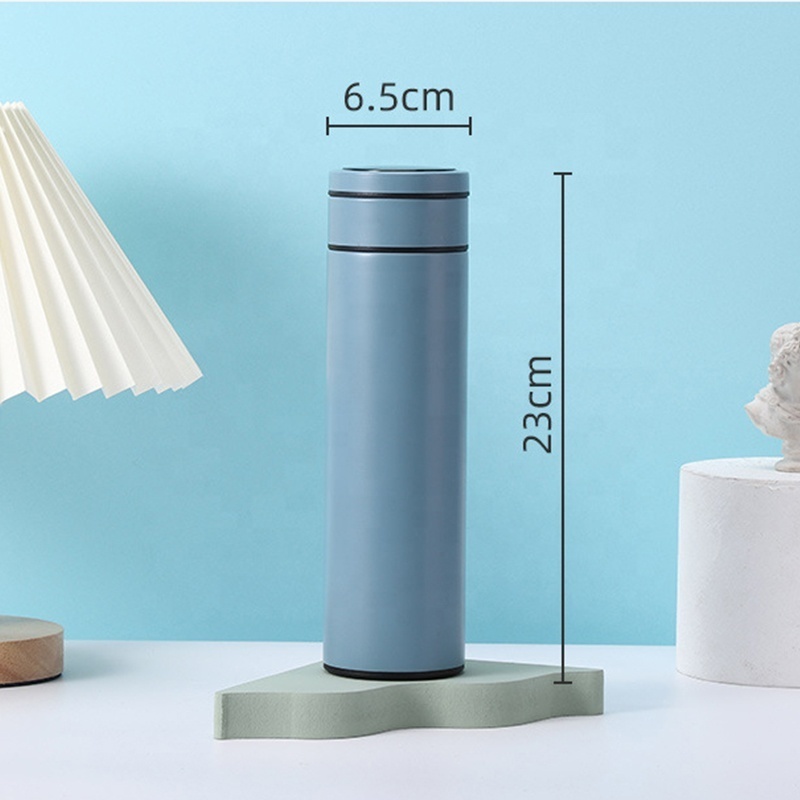 Wholesale 500ml Custom Skinny Termos  Vacuum Flasks Smart Water Bottle Tumbler Sensor Temperature Display With Led Light