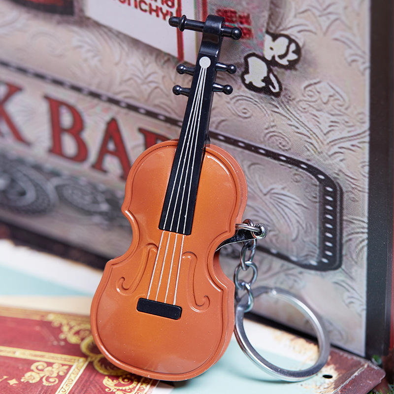 Creative Gift Violin with Keychain Pendant  Metal Plastic Inflatable Cigarette Lighter