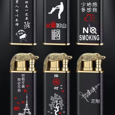 Wholesale Promotional Gift Metal Crocodile Dolphin Butane Windproof Flame Fire Cigarette Gas Lighter