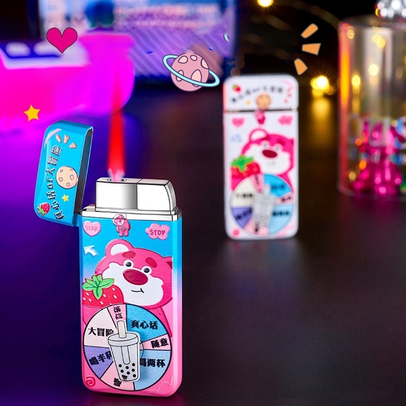 2024 Cute Cartoon Windproof Inflatable  Butane Jet Torch Flame Cigars Cigarette lighter