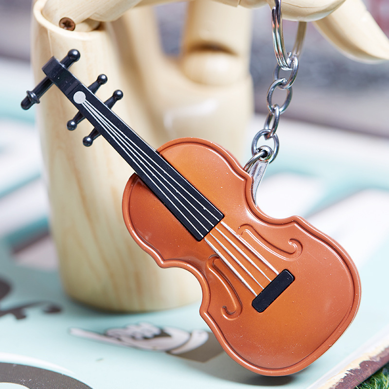 Creative Gift Violin with Keychain Pendant  Metal Plastic Inflatable Cigarette Lighter