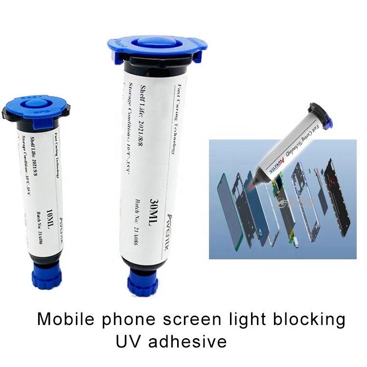 Aventk UV adhesive Low Shrinkage Uv Glue for Glass LCD, LED Display Module Bonding Light Blocking UV Color Changing Glue