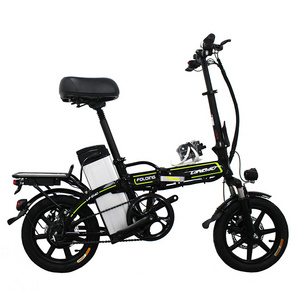 Hot Sale Cheap Mini 14 Inch Foldable Electric Mountain Bike 48V 10Ah Electric City Bike Folding Electric  Mountain Bicycle