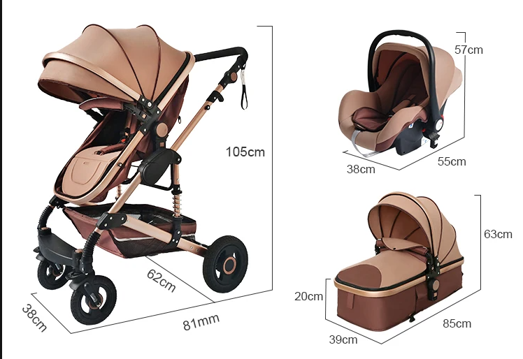 stroller baby 4 in 1 Multifunctional Car Seat Stroller Baby Carriage Basket Portable Travel System Stroller