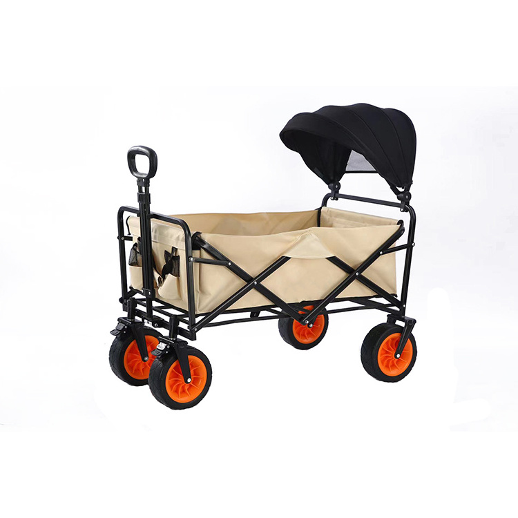 Foldable Trolley Push pull wagon stroller wagon folding wagon with roof canopy for kids