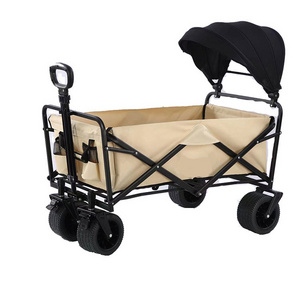 Foldable Trolley Push pull wagon stroller wagon folding wagon with roof canopy for kids