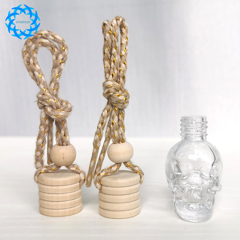 Avertan Glass Car Perfume Bottles Pendant 7ml 8ml Skull shape Car  Perfume Bottle  Empty Hanging