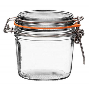 Avertan 8oz 250ml French Round Body Airtight Rubber Seal Glass Lid Pint Stainless Wire Glass Canning Jar