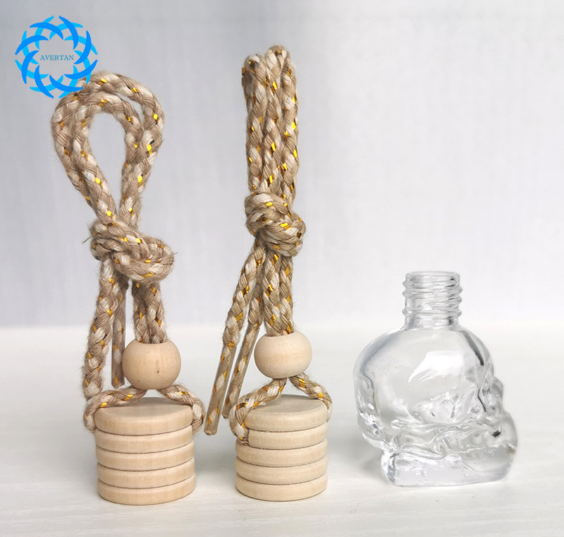 Avertan Glass Car Perfume Bottles Pendant 7ml 8ml Skull shape Car  Perfume Bottle  Empty Hanging